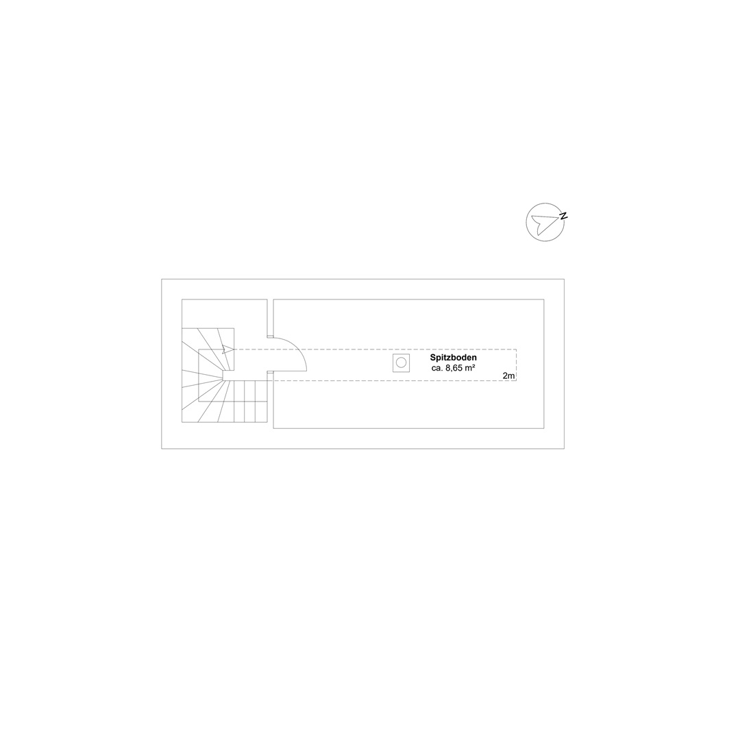 Das Dachgeschoss ist ebenfalls ausgebaut. Hier befindet sich ein zusätzlicher Raum.